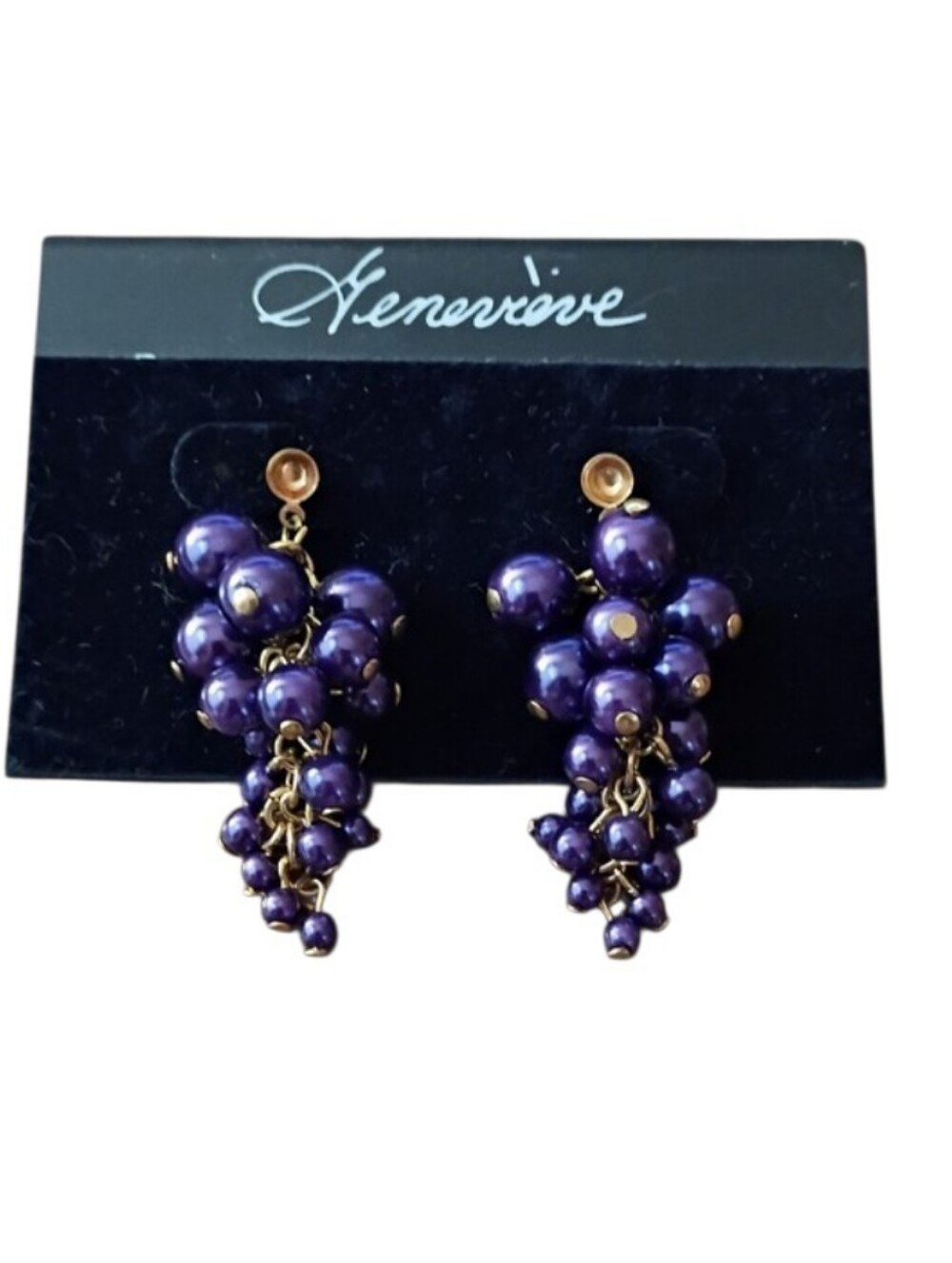 Fashion Jewelry Gold Purple Cluster Drop Dangle Earrings
